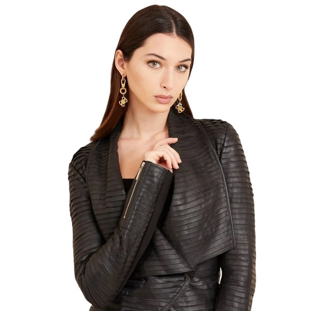 Shayna drape leather on sale jacket